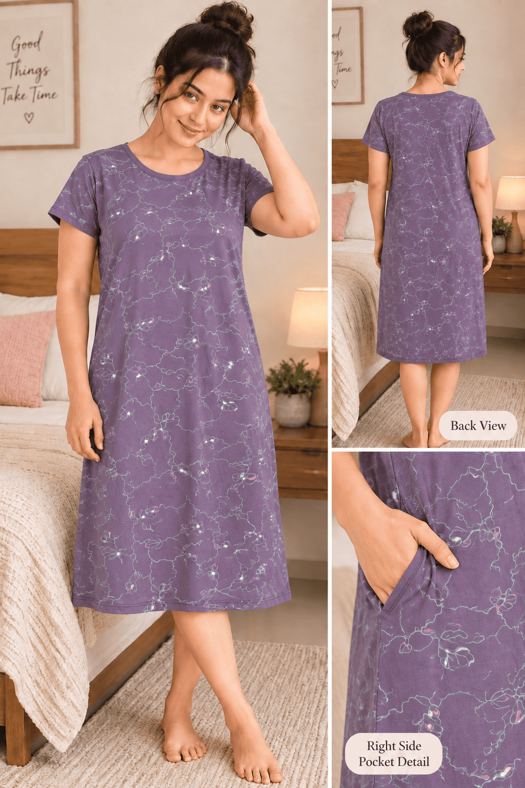 Pure Cotton Abstract Print Midi| Onion